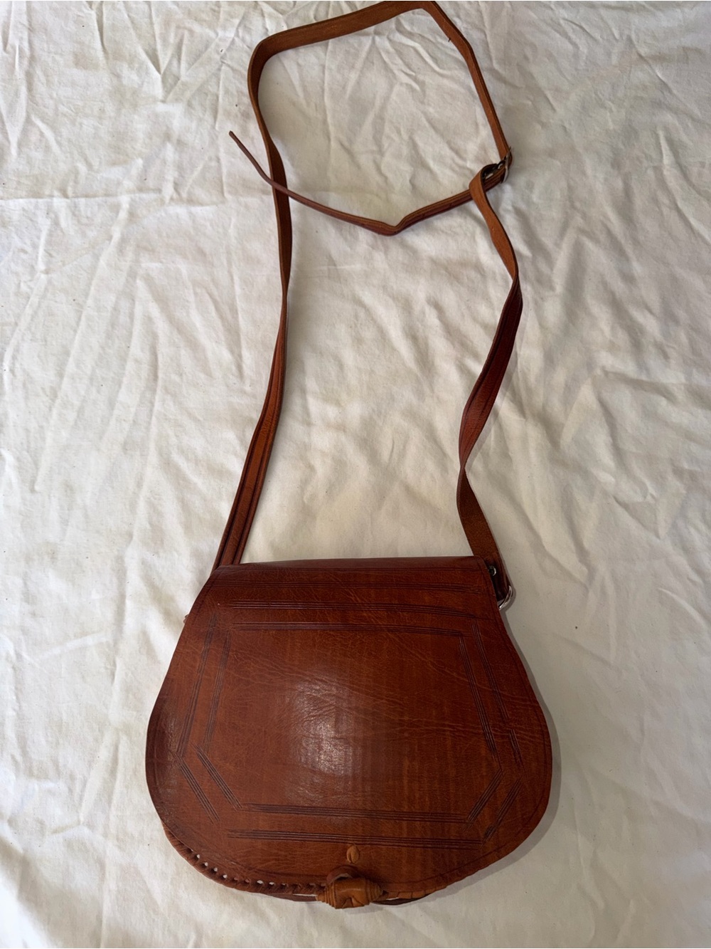Vintage Brown Leather Crossbody Bag - Brown Leather Shoulder Purse